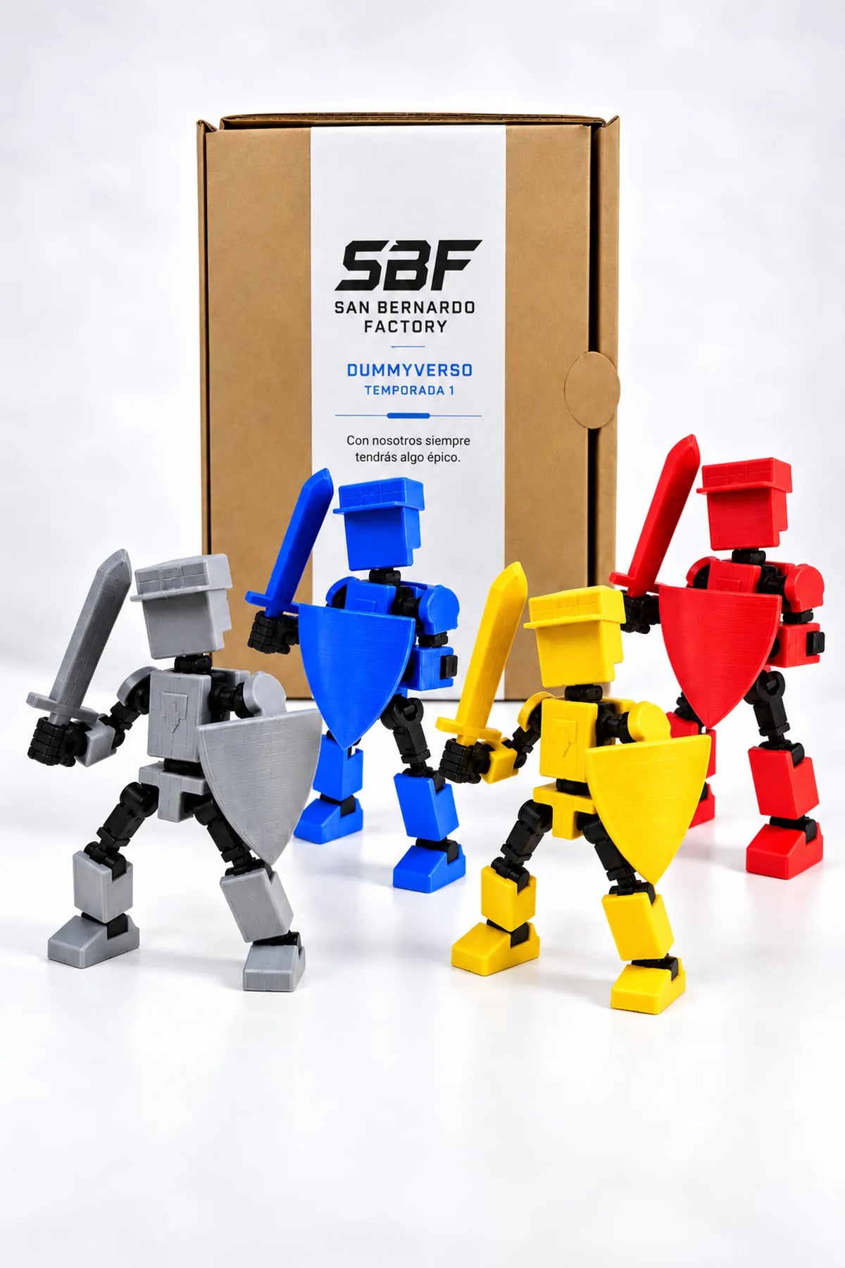 Pack Mini Dummy 13 figuras articuladas en cuatro colores